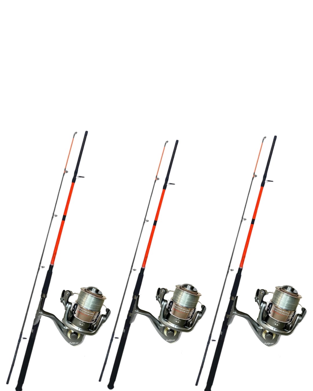 Conjunto Com 3 Varas Manjuba De 2,40 Metros+ 3 Molinetes MP50 Albatroz de 3 Rolamentos com Linha - Pescaria Marca Grife da Pesca - Foto 2 | Grife da Pesca