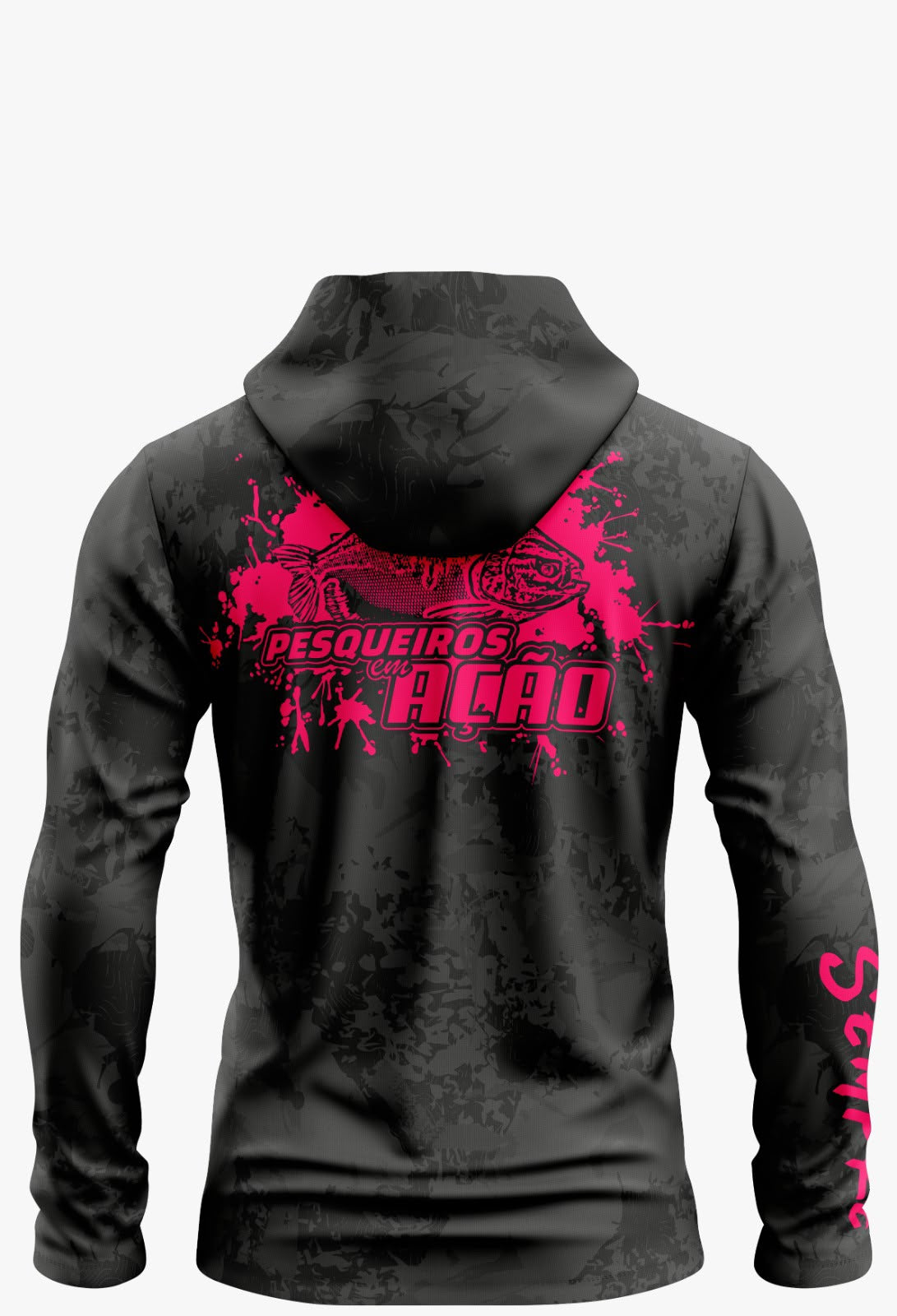 Camiseta Pesqueiro em Ação Black com Capuz