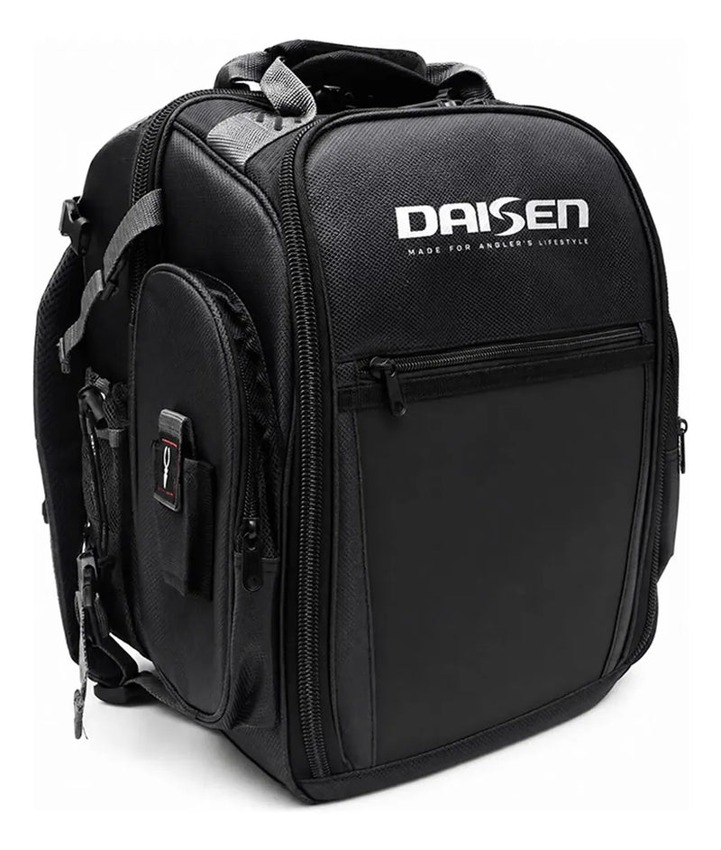 Mochila De Pesca Reforçada Daisen 3 Estojos P/ Iscas - Preta