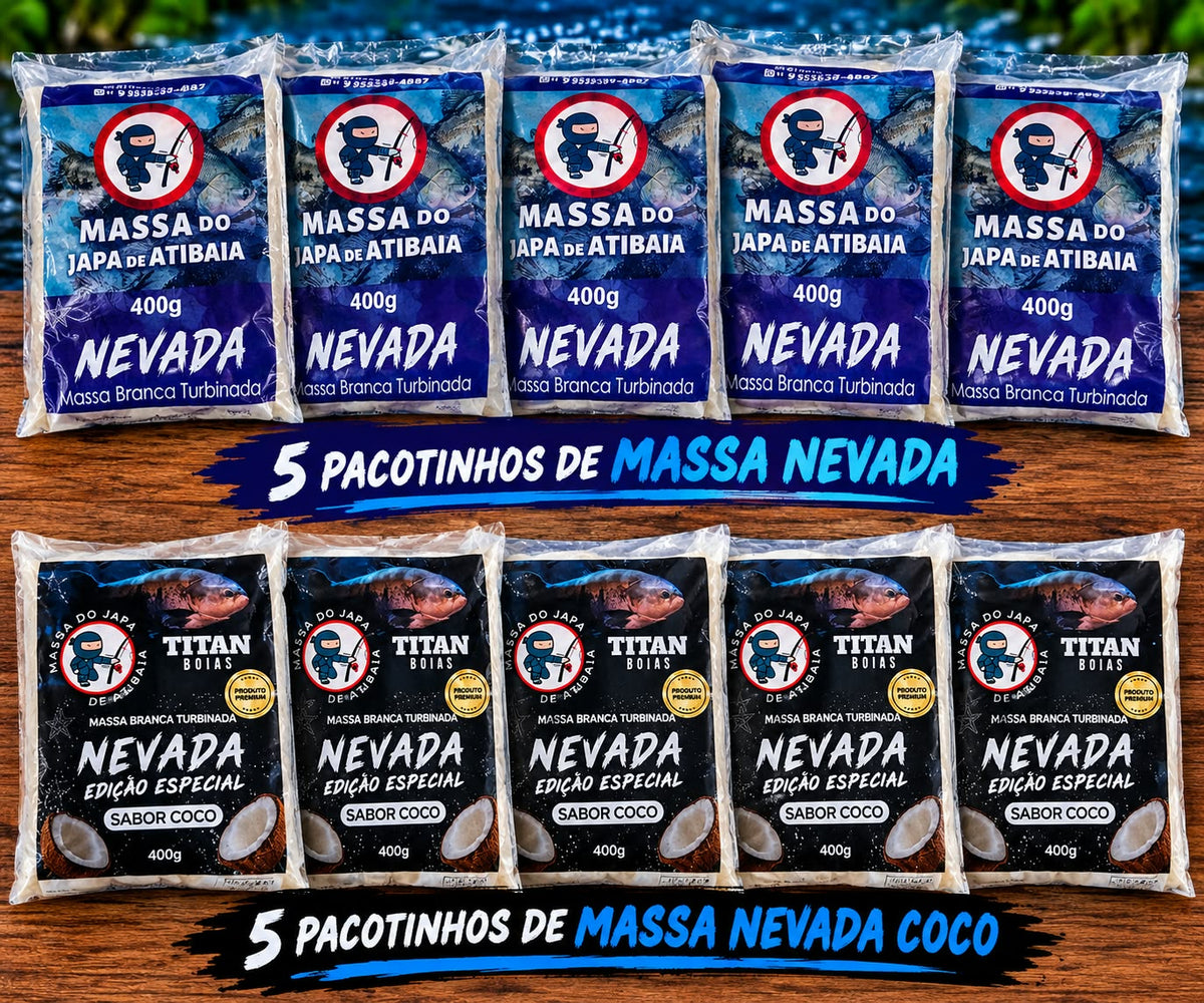 Kit Massa Nevada Japa De Atibaia 5 Especial Coco e 5 Tradicional