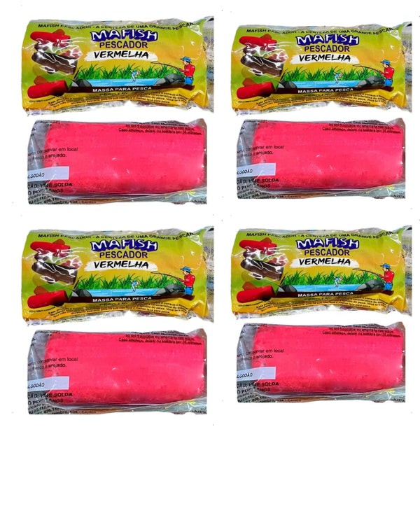 Kit com 8 Pacotes de Massa Mafish Vermelha 200 Gramas Cada Pacote - Pescaria Marca Grife da Pesca - Foto 1 | Grife da Pesca