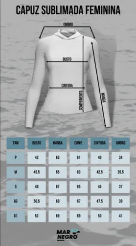 Camiseta Mar Negro X Protection Sublimada Black Feminina - Pescaria Marca Grife da Pesca - Foto 5 | Grife da Pesca