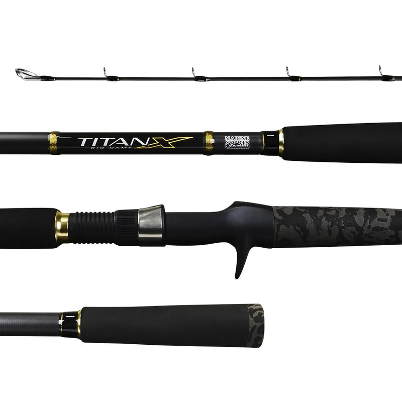 Vara p/ Carretilha Marine Sports Titan X Big Game C802H 20-40Lbs 8'0" 2,44m 2 Partes