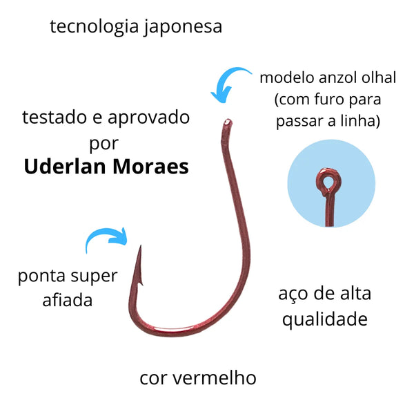Anzol Idumezina Vermelho MX Pesca - Pescaria Marca Grife da Pesca - Foto 3 | Grife da Pesca