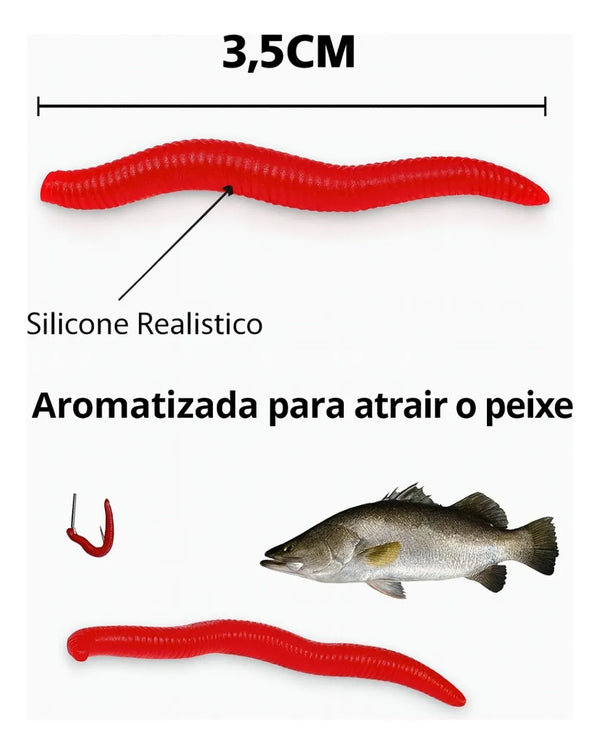 Minhoca Artificial de Silicone - Pescaria Marca Grife da Pesca - Foto 7 | Grife da Pesca