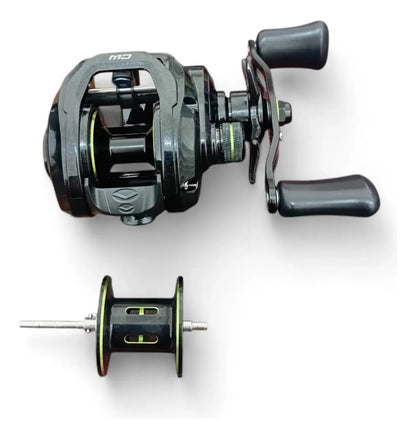 Carretilha Pesca Cw Ds 200 10rol Drag 10kg 2 Carreteis Preto