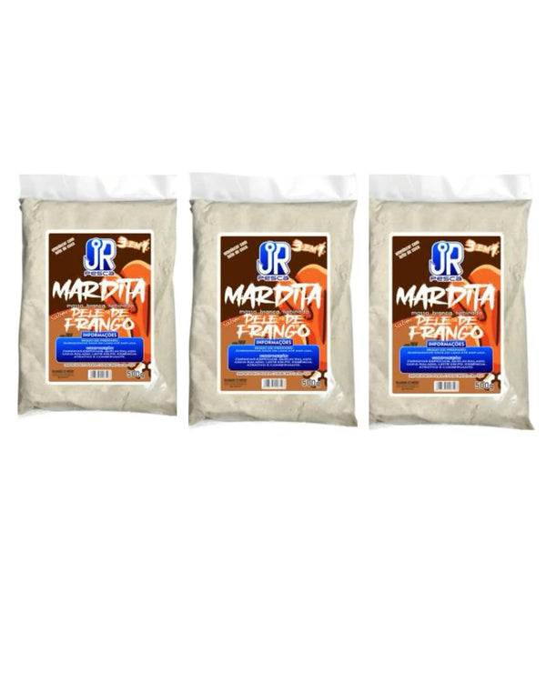 Kit com 3 Massas JR Mardita Sabor Pele Frango - Pescaria Marca Grife da Pesca - Foto 1 | Grife da Pesca