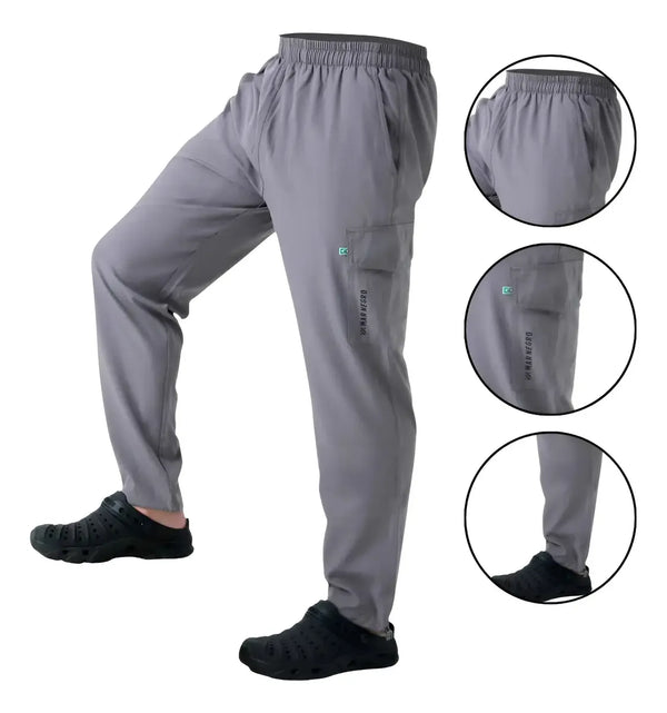 Calça de Pesca Masculina Flex Mar Negro Cor Cinza