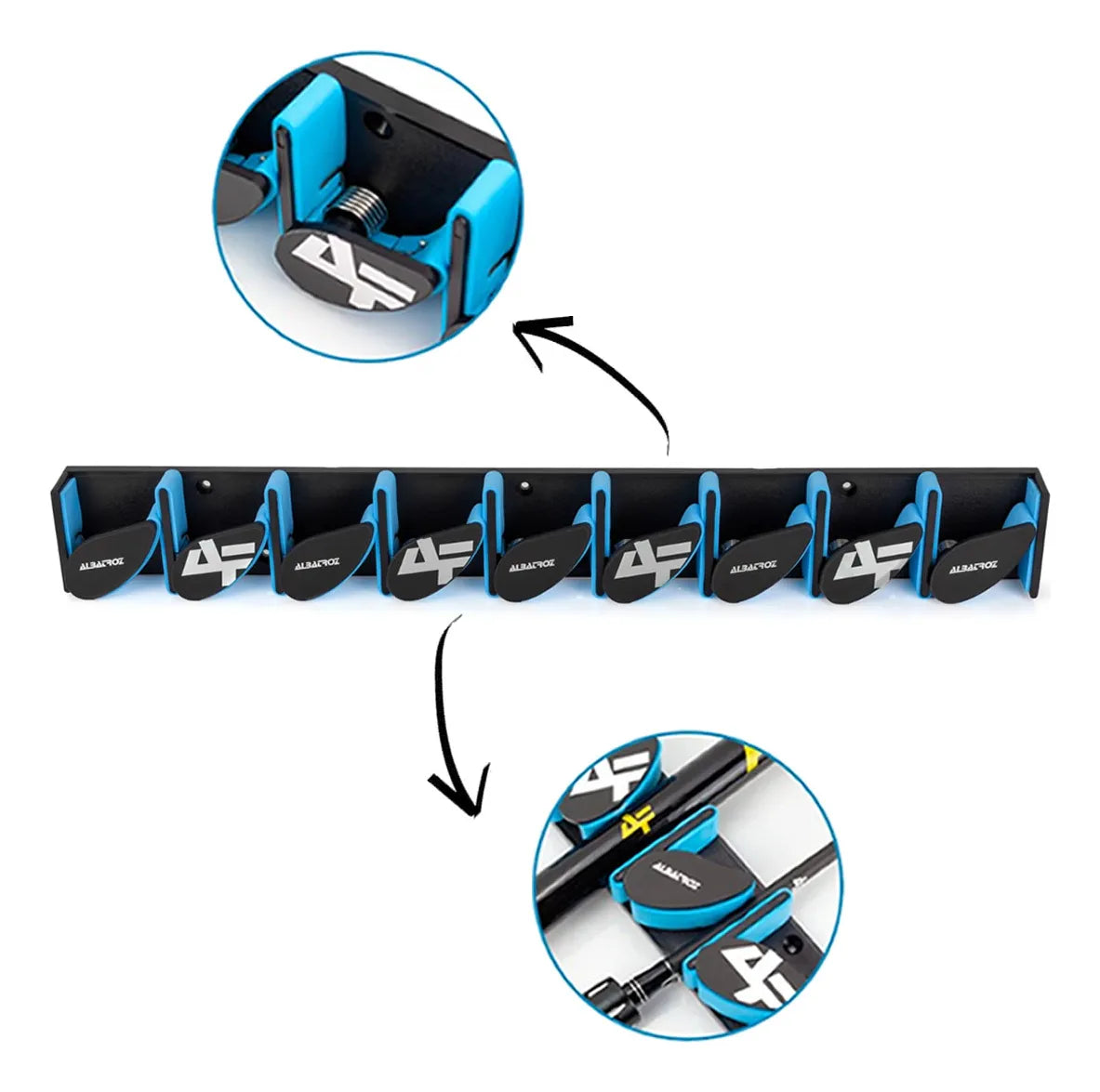 Suporte Varas P/ Parede 9 Varas Premium Gota 459 Organizador