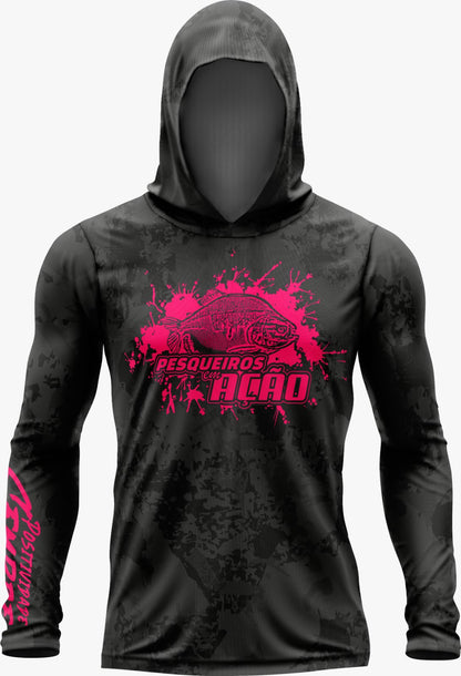 Camiseta Pesqueiro em Ação Black com Capuz
