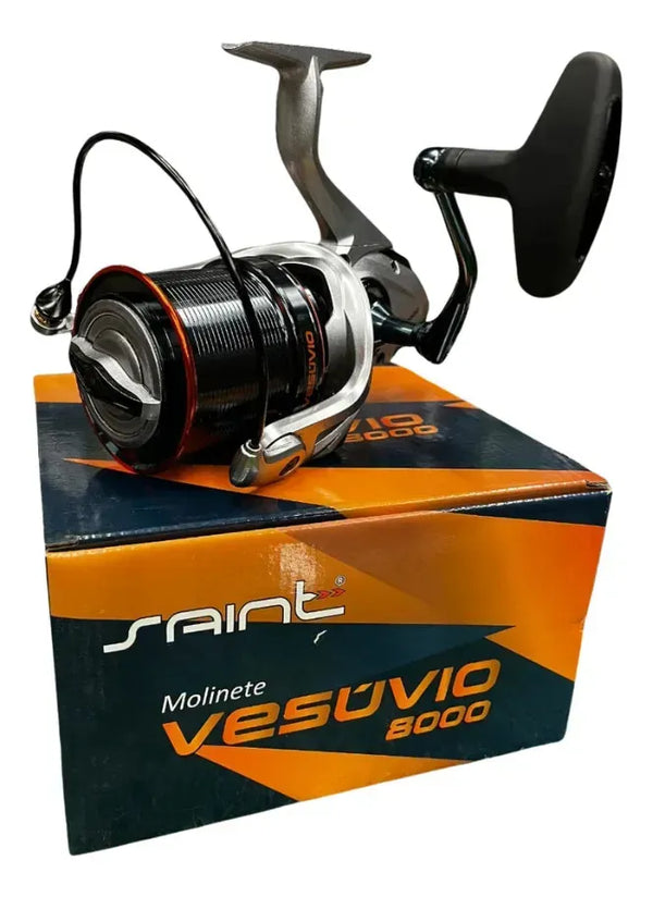 Molinete Saint Vesúvio 8000 | 10 Rol. Vel. 4.6:1 Drag 15kg Prateado Direito/esquerdo