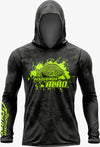 Camiseta Pesqueiro em Ação Black C/Verde com Capuz