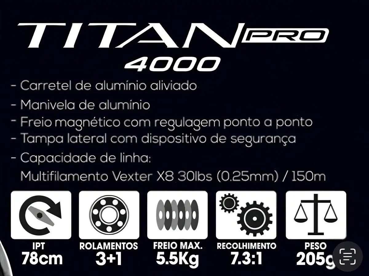 Carretilha Marine Sports Titan Pro 4000 7.31 4 Rolamentos Azul - Pescaria Marca Grife da Pesca - Foto 5 | Grife da Pesca
