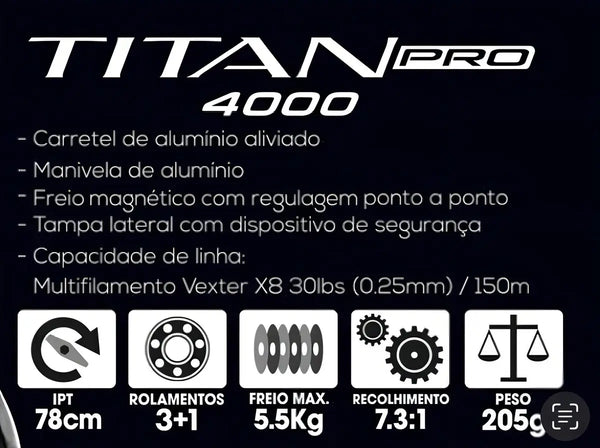 Carretilha Marine Sports Titan Pro 4000 7.31 4 Rolamentos Azul - Pescaria Marca Grife da Pesca - Foto 5 | Grife da Pesca