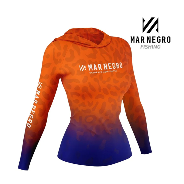 Camisa Mar Negro X Protection Sublimada Onça Laranja - Pescaria Marca Grife da Pesca - Foto 2 | Grife da Pesca