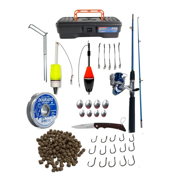 Kit Completo de Vara + Molinete e Acessorios - Pescaria Marca Grife da Pesca - Foto 1 | Grife da Pesca
