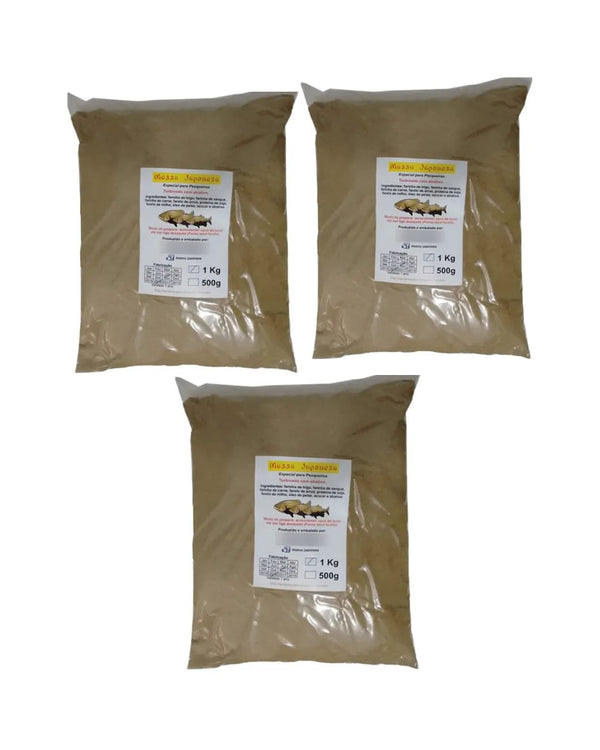 Kit com 3 Massa Japonesa Tradicional 1 kg - Pescaria Marca Grife da Pesca - Foto 1 | Grife da Pesca