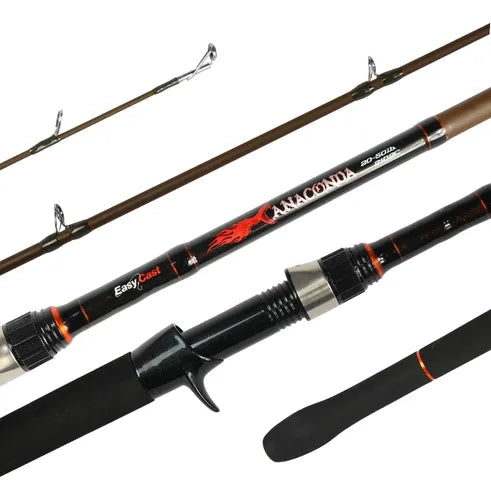 Vara Carretilha Easy Cast Anaconda 2.40m - 60lbs - 2 Partes Cor Marrom