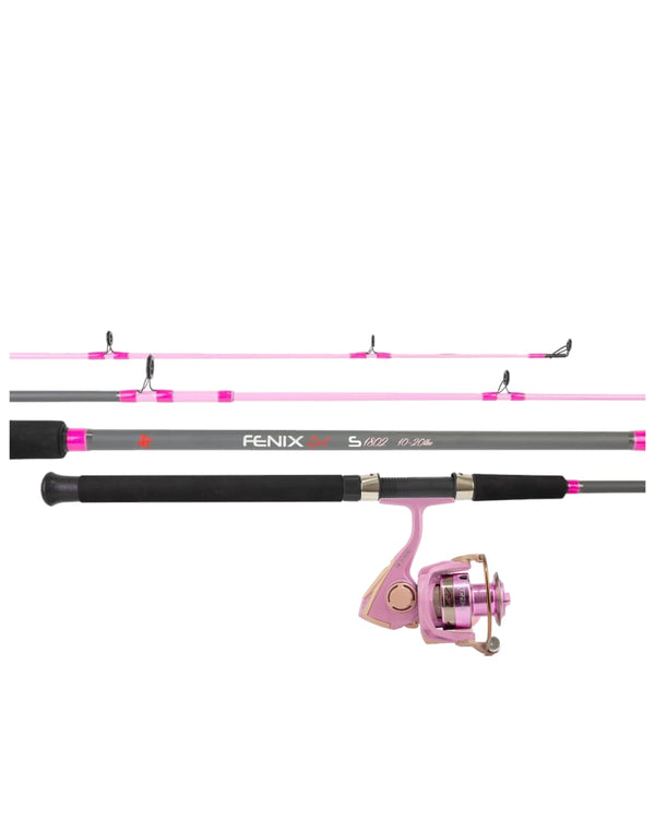 Conjunto Vara fenix Rosa 1.652m 10-20lb+molinete Rosa carretel aluminio