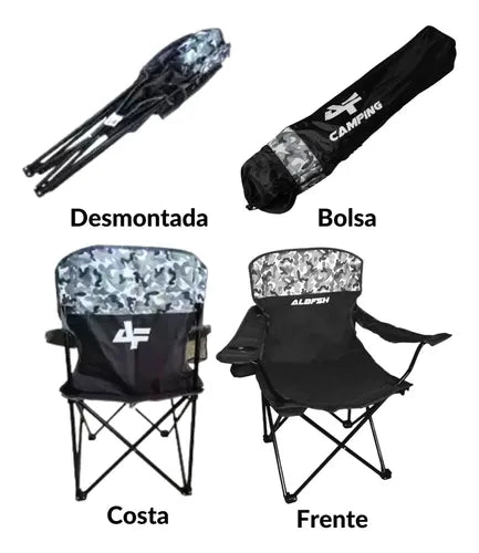 Cadeira Para Pescador Grande Dobrável Com Braço Hba-23mh - Albatroz Fishing - Pescaria Marca Grife da Pesca - Foto 5 | Grife da Pesca