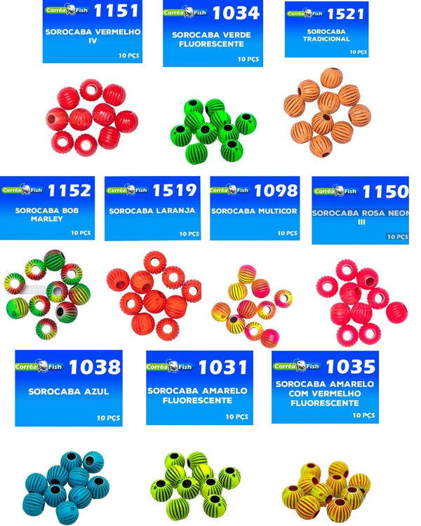 Kit com 10 Pacotes de Miçangas Sorocaba - Pescaria Marca Grife da Pesca - Foto 1 | Grife da Pesca