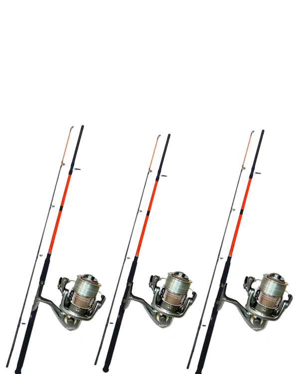 Conjunto Com 3 Varas Manjuba De 2,40 Metros+ 3 Molinetes MP50 Albatroz de 3 Rolamentos com Linha - Pescaria Marca Grife da Pesca - Foto 2 | Grife da Pesca