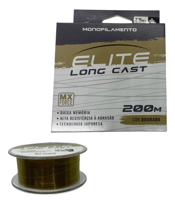 Linha Elite Long Cast MX Pesca Cor Dourada - Pescaria Marca Grife da Pesca - Foto 1 | Grife da Pesca
