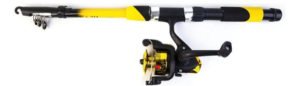 Conjunto Vara e Molinete Telescopico Amarelo 1,70 mtrs - Pescaria Marca Grife da Pesca - Foto 2 | Grife da Pesca