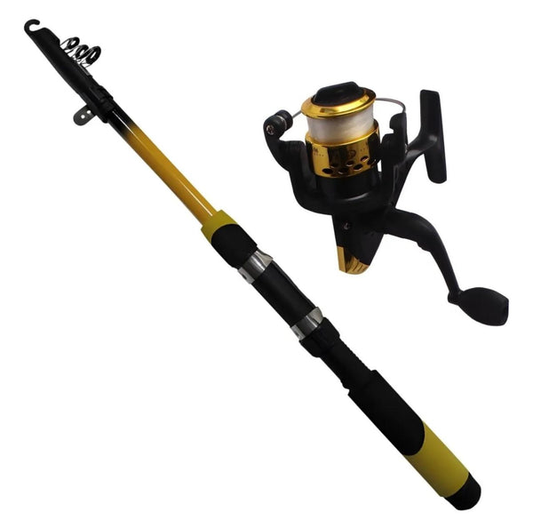 Conjunto Vara e Molinete Telescopico Amarelo 1,70 mtrs - Pescaria Marca Grife da Pesca - Foto 1 | Grife da Pesca