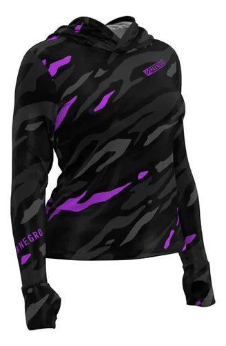 Camiseta Mar Negro X Protection Sublimada Camo Violeta Feminina - Pescaria Marca Grife da Pesca - Foto 2 | Grife da Pesca