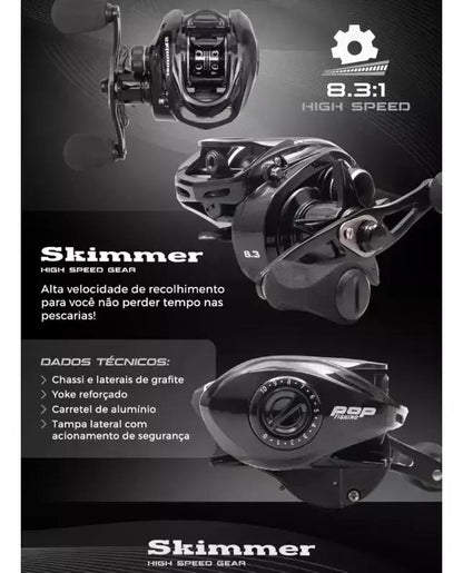 Carretilha Skimmer Pop Fishing 10 rolamentos - Pescaria Marca Grife da Pesca - Foto 2 | Grife da Pesca