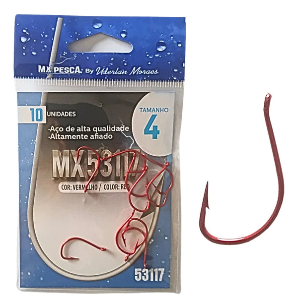 Anzol Idumezina Vermelho MX Pesca - Pescaria Marca Grife da Pesca - Foto 1 | Grife da Pesca
