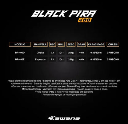 Carretilha Black Pira Kawana 400 - Pescaria Marca Grife da Pesca - Foto 5 | Grife da Pesca