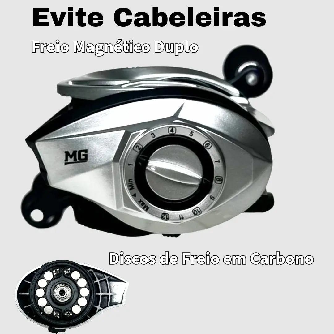 Carretilha CW MG Silver 9 Rolamentos