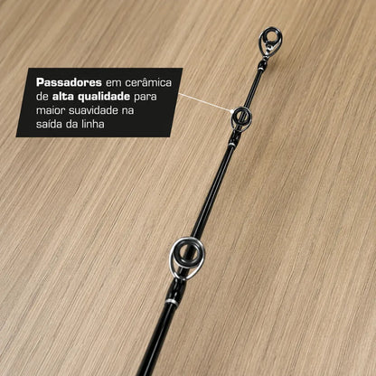 Vara Pesca Carbolux Carbono Im6 17lbs Ação Rápida 1,68m 2p Preto