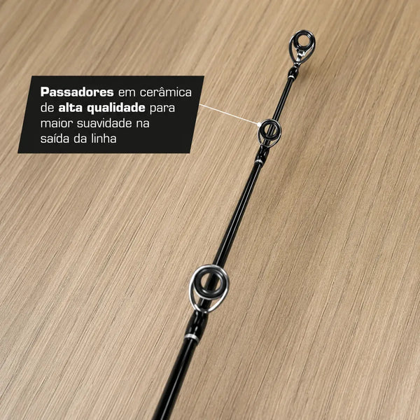 Vara Pesca Carbolux Carbono Im6 17lbs Ação Rápida 1,68m 2p Preto