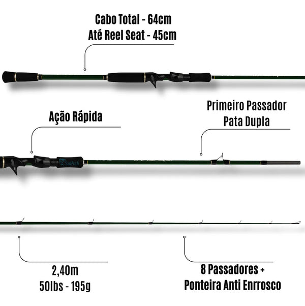 Vara Saint Tambaqui 2,40 Mtrs 25-50lbrs 2 Partes