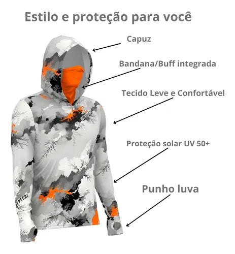 Camiseta Mar Negro Masculina X Protection 360 Japan Style - Pescaria Marca Grife da Pesca - Foto 2 | Grife da Pesca