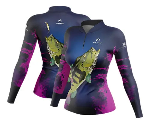 Camiseta Mar Negro Infantil Tucunare Rosa - Pescaria Marca Grife da Pesca - Foto 1 | Grife da Pesca