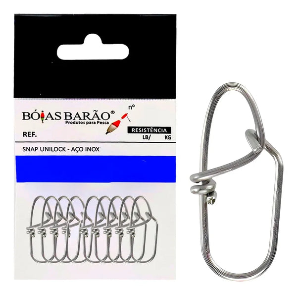 Snap Unilock Aço Inox 0,80mm 10un  Bóias Barão