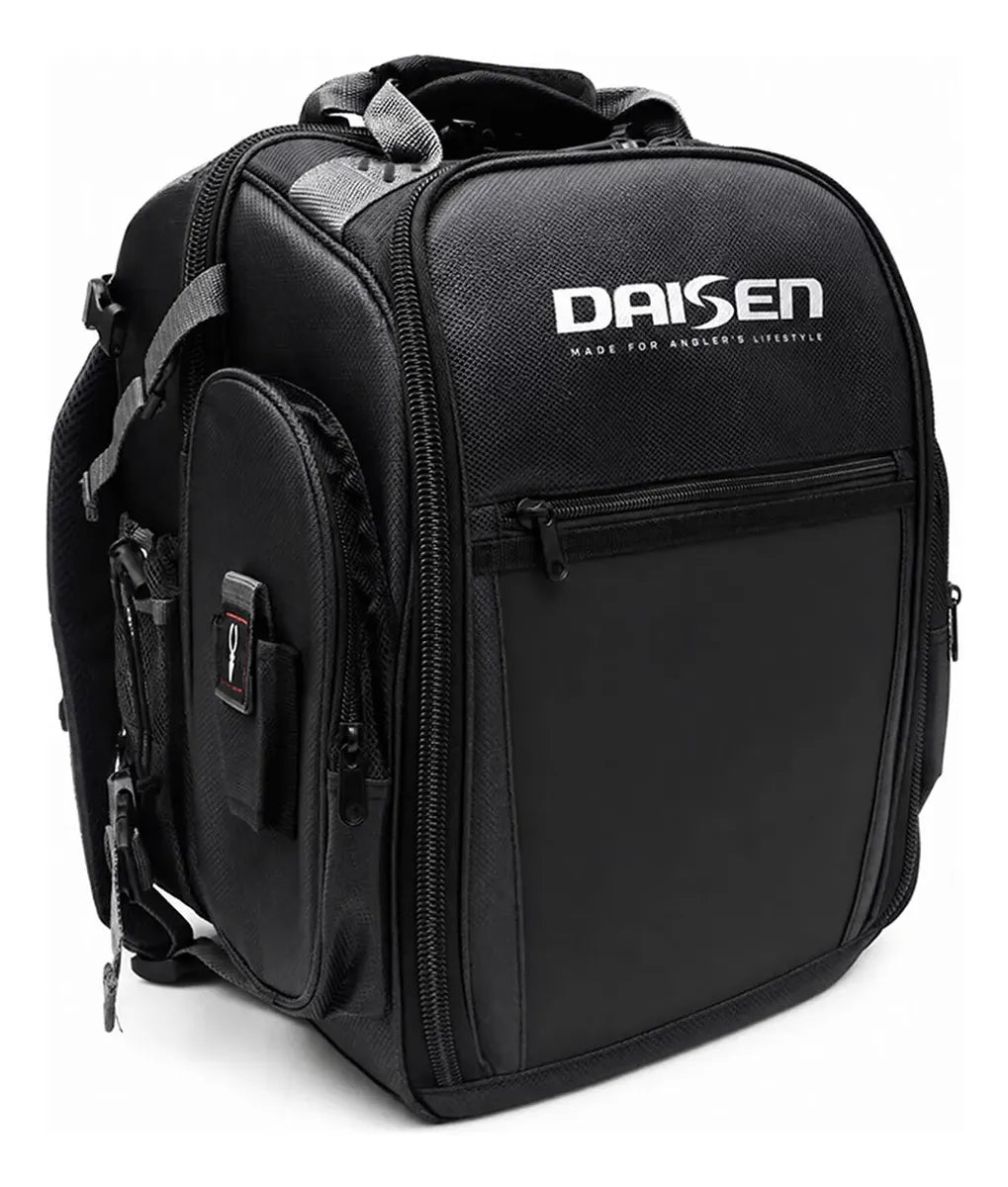 Mochila De Pesca Reforçada Daisen 3 Estojos P/ Iscas - Preta