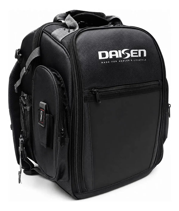 Mochila De Pesca Reforçada Daisen 3 Estojos P/ Iscas - Preta