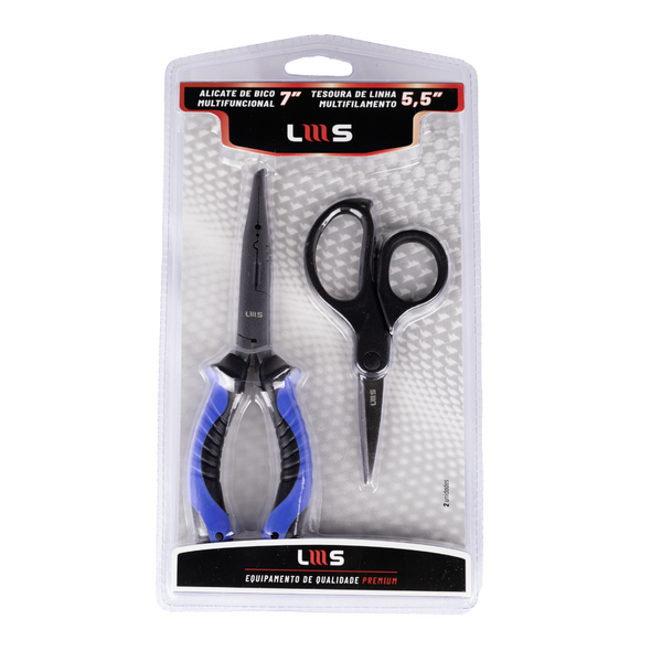 Alicate De Bico Multifuncional Lumis 7'' C/ Tesoura de Linha Multifilamento 5,5'' - Pescaria Marca Grife da Pesca - Foto 1 | Grife da Pesca