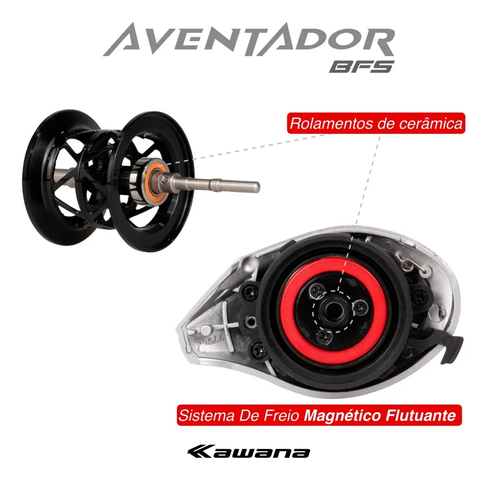 Carretilha Aventador Bfs Rolamentos De Cerâmica Ultra Ligth - Pescaria Marca Grife da Pesca - Foto 6 | Grife da Pesca