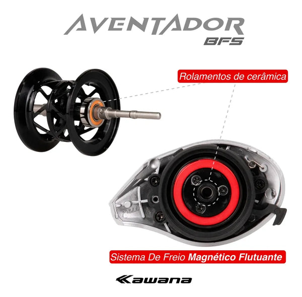 Carretilha Aventador Bfs Rolamentos De Cerâmica Ultra Ligth - Pescaria Marca Grife da Pesca - Foto 6 | Grife da Pesca