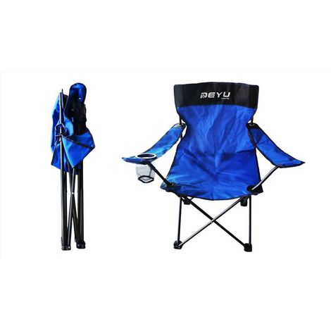 Cadeira Dobravel Camping Deyu C/Braço Azul