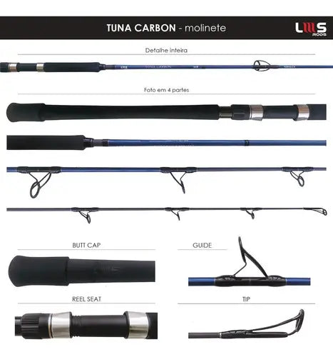 Vara Lumis Tuna Carbon 2 Partes Para Molinete UP Set