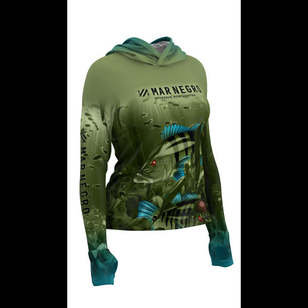 Camiseta Mar Negro X Protection Sublimada Feminina Tucuna Family - Pescaria Marca Grife da Pesca - Foto 3 | Grife da Pesca