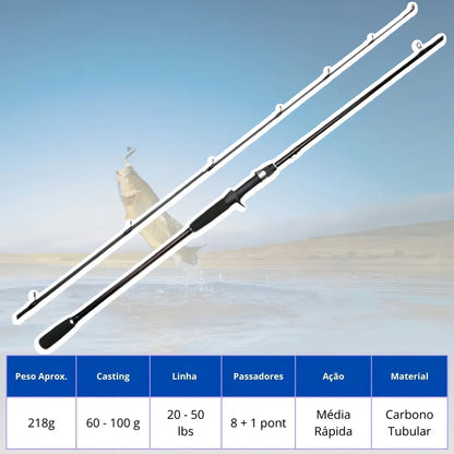 Vara Albatroz Fishing Albacora p/ carretilha 2,40 m 50 lbs 2 partes