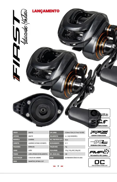 Carretilha Pesca Saint First Sistema Oc 7rol  Lançamento